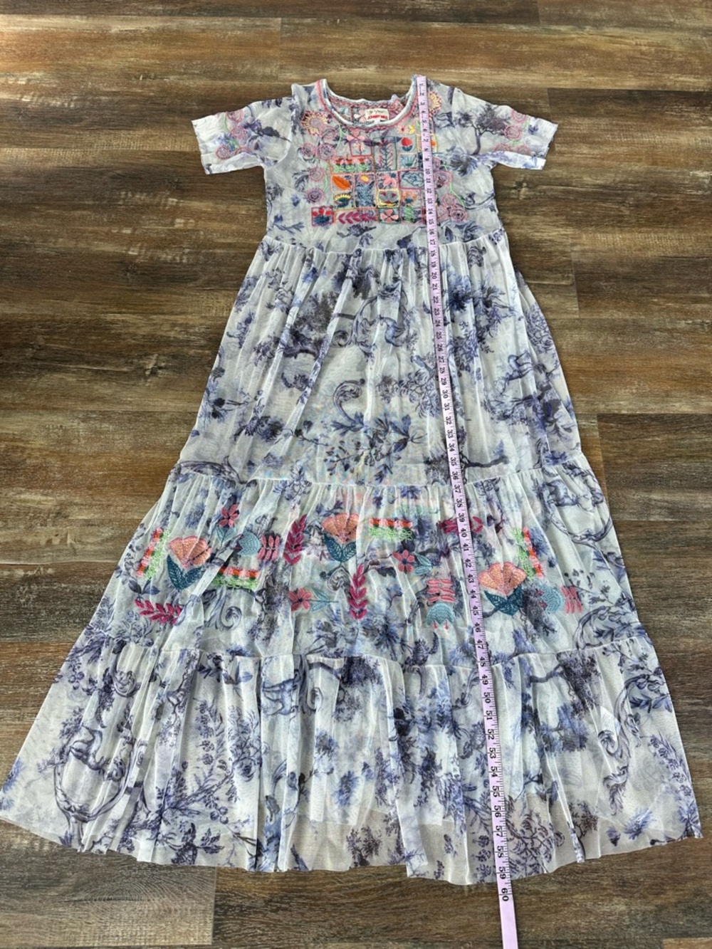 Johnny Was Biya Logan Tiered Maxi Dress Embroidered Size Medium - Picture 8 of 8